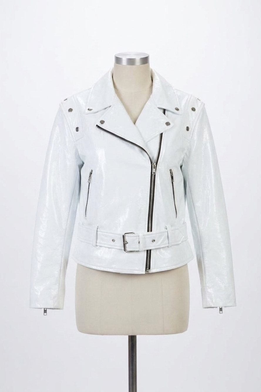 NEW THE KOOPLES leather jacket in white